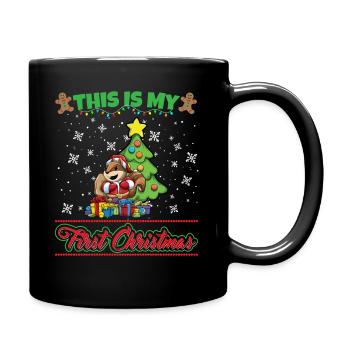 This Is My First Christmas Toddler One Year X-Mas - Full Color Mug - black - Right