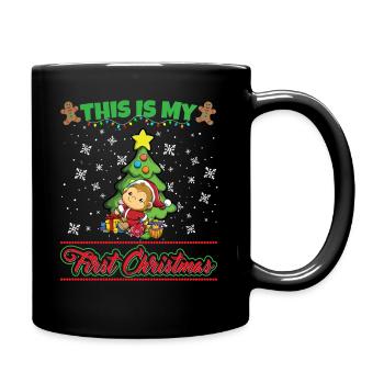 This Is My First Christmas Toddler One Year X-Mas - Full Color Mug - black - Right