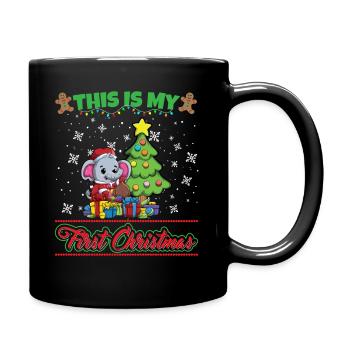 This Is My First Christmas Toddler One Year X-Mas - Full Color Mug - black - Right
