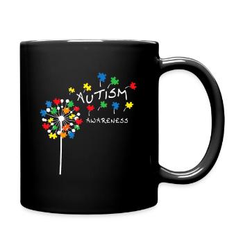 Dandelion Puzzle Piece Cool Autism Awareness Gift - Full Color Mug - black - Right