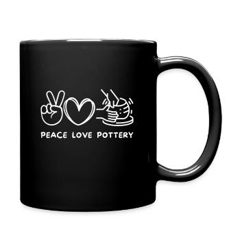 Peace, Love Pottery Retro Pottery Lover Ceramics A - Full Color Mug - black - Right