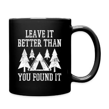 Scout Camp Camping Hiking Vintage Tent - Full Color Mug - black - Right