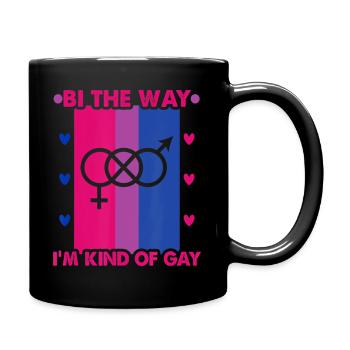 Bi the way I m kinde of gay Bi Transgender Bisexua - Full Color Mug - black - Right
