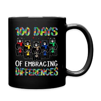 100 Days Of Embracing Differences Puzzle Piece Bea - Full Color Mug - black - Right