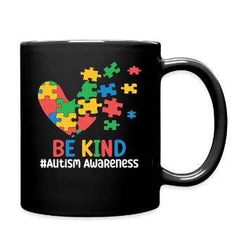 Bekind Autism Awareness Heart Choose Kindness - Full Color Mug - black - Right