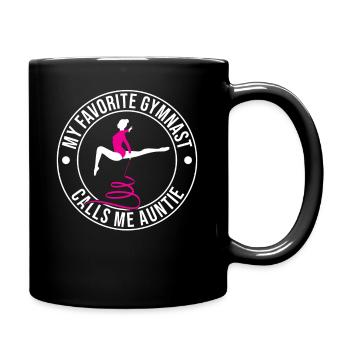 My Favorite Gymnast Calls me Auntie Gymnastics - Full Color Mug - black - Right