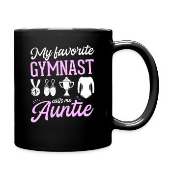 My Favorite Gymnast Calls me Auntie Gymnastics - Full Color Mug - black - Right