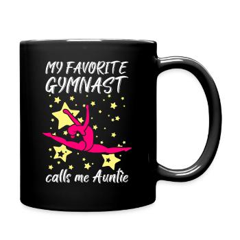 My Favorite Gymnast Calls me Auntie Gymnastics - Full Color Mug - black - Right