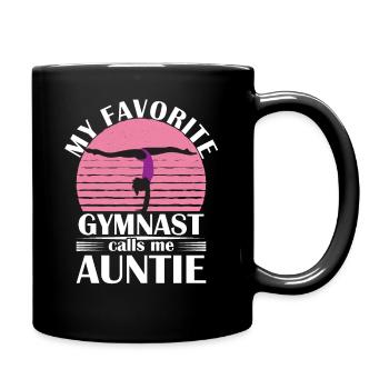 My Favorite Gymnast Calls me Auntie Gymnastics - Full Color Mug - black - Right