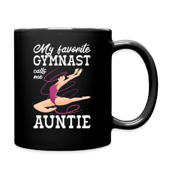 My Favorite Gymnast Calls me Auntie Gymnastics - Full Color Mug - black - Right