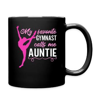 My Favorite Gymnast Calls me Auntie Gymnastics - Full Color Mug - black - Right