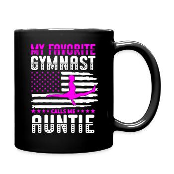My Favorite Gymnast Calls me Auntie Gymnastics - Full Color Mug - black - Right