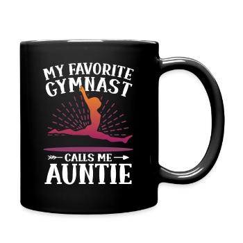 My Favorite Gymnast Calls me Auntie Gymnastics - Full Color Mug - black - Right