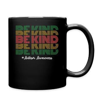 Bekind Autism Awareness Support AcceptanceFamily - Full Color Mug - black - Right
