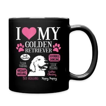 Dog Anatomy Of a Golden Retriever - Full Color Mug - black - Right