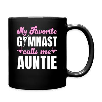 My Favorite Gymnast Calls me Auntie Gymnastics - Full Color Mug - black - Right