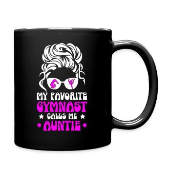 My Favorite Gymnast Calls me Auntie Gymnastics - Full Color Mug - black - Right