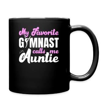 My Favorite Gymnast Calls me Auntie Gymnastics - Full Color Mug - black - Right