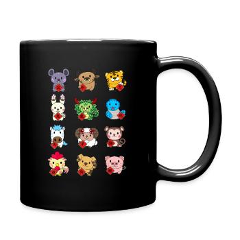 Cute Chinese Zodiac Animal Signs Lunar New Year - Full Color Mug - black - Right
