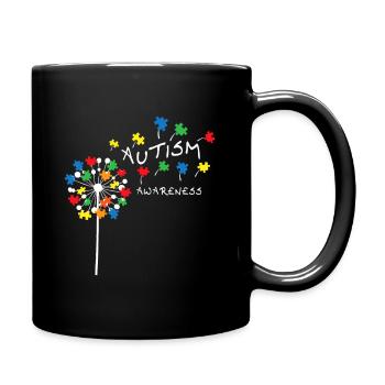 Dandelion Puzzle Piece Cool Autism Awareness Gift - Full Color Mug - black - Right