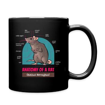 Anatomy Of A Rat Rattus Norvegious Rats T Shirt - Full Color Mug - black - Right