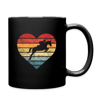 Retro Sunset Horse Lover Rider Equestrian Horseman - Full Color Mug - black - Right