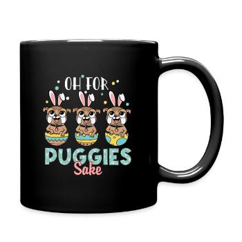 Oh for Puggies sake funny easter design - Full Color Mug - black - Right