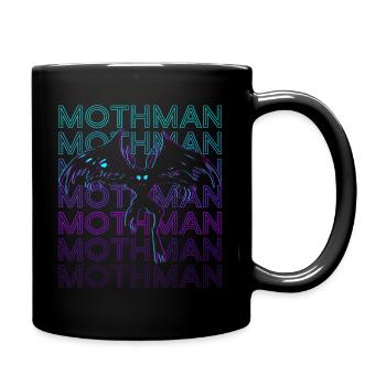 Mothman Cryptid Cryptozoology Retro T Shirt - Full Color Mug - black - Right