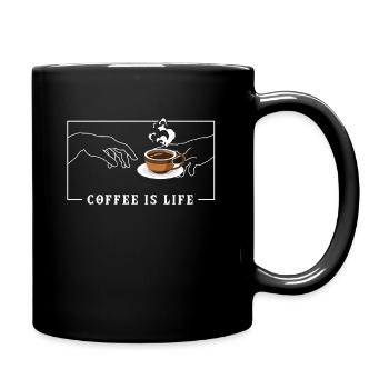 Michelangelo Creation of Adam Coffee Latte Art - Full Color Mug - black - Right