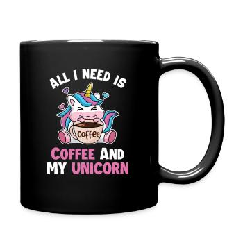 Coffee and my Unicorn Barista Queen Latte Art - Full Color Mug - black - Right