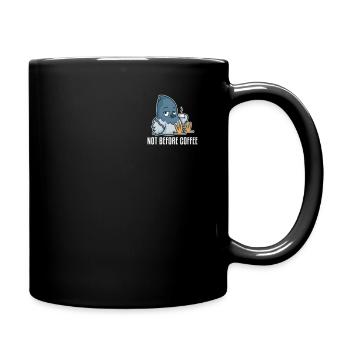 Not Before Coffee Logo Emblem Queen Latte Art - Full Color Mug - black - Right