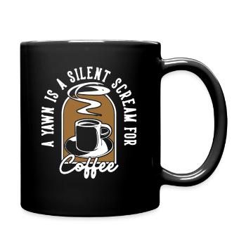 Yawn Silent Scream For Coffee Barista Queen Latte - Full Color Mug - black - Right