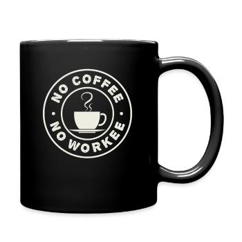 No Coffee No Workee Barista Queen Latte Art Coffee - Full Color Mug - black - Right