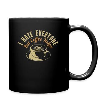 Hate Everyone Coffee Helps Barista Queen Latte - Full Color Mug - black - Right