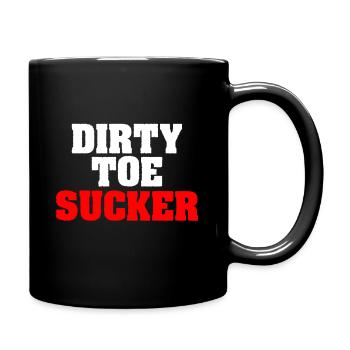 Dirty Toe Sucker | Naughty Adult Foot Fetish Gifts - Full Color Mug - black - Right