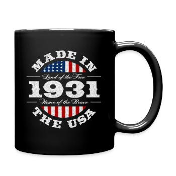 91 Patriotic American Usa Flag 1931 91St - Full Color Mug - black - Right