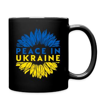 Peace In Ukraine Sunflower Ukrainian Flag - Full Color Mug - black - Right