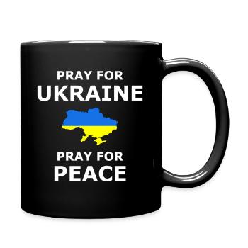 Pray For Ukraine Peace Ukraine Flag - Full Color Mug - black - Right
