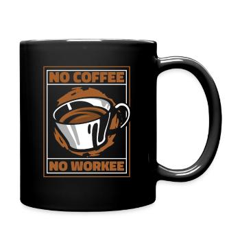 No Coffee No Workee Latte Art Barista Queen Coffee - Full Color Mug - black - Right