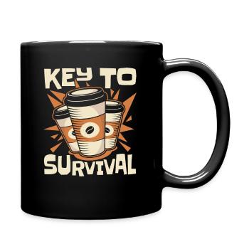 Key To Survival Latte Art Barista Queen Coffee - Full Color Mug - black - Right
