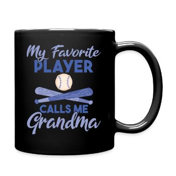 My Favorite Player Calls Me Grandma Family Mother - Full Color Mug - black - Right