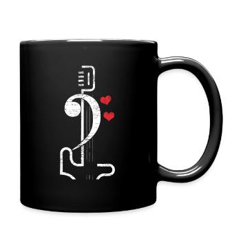 Bass Clef for Bassists & Bass Players - Full Color Mug - black - Right