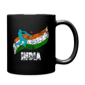India Flag Indian Cricket - Full Color Mug - black - Right