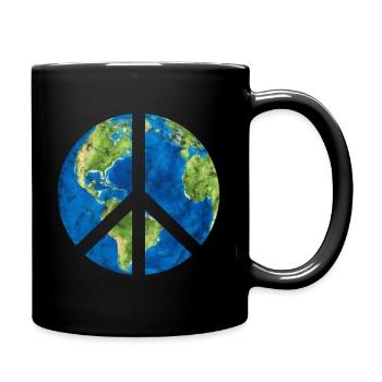 Peace On Earth World Peace Sign - Full Color Mug - black - Right