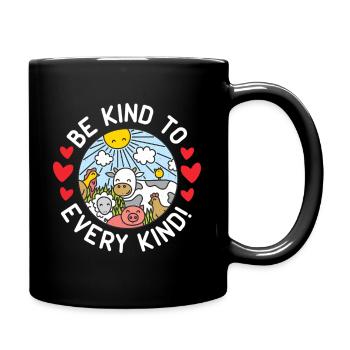 Vegan For And Be Kind To Every Kind - Full Color Mug - black - Right