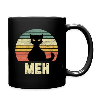 Meh Black Cat For Cat - Full Color Mug - black - Right