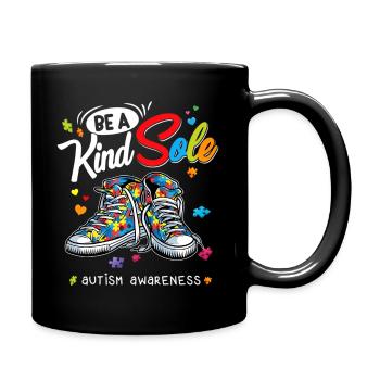 Be A Kind Sole Autism Awareness Rainbow Puzzle - Full Color Mug - black - Right