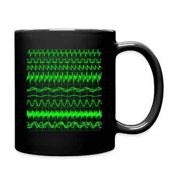Oscilloscope Digital Waves On Screen Display - Full Color Mug - black - Right