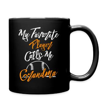 My Favorite Player Calls Me Grandma Baseball - Full Color Mug - black - Right