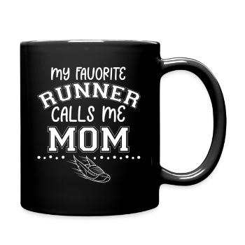 Proud Running Mother Day My Favorite Runner Calls - Full Color Mug - black - Right
